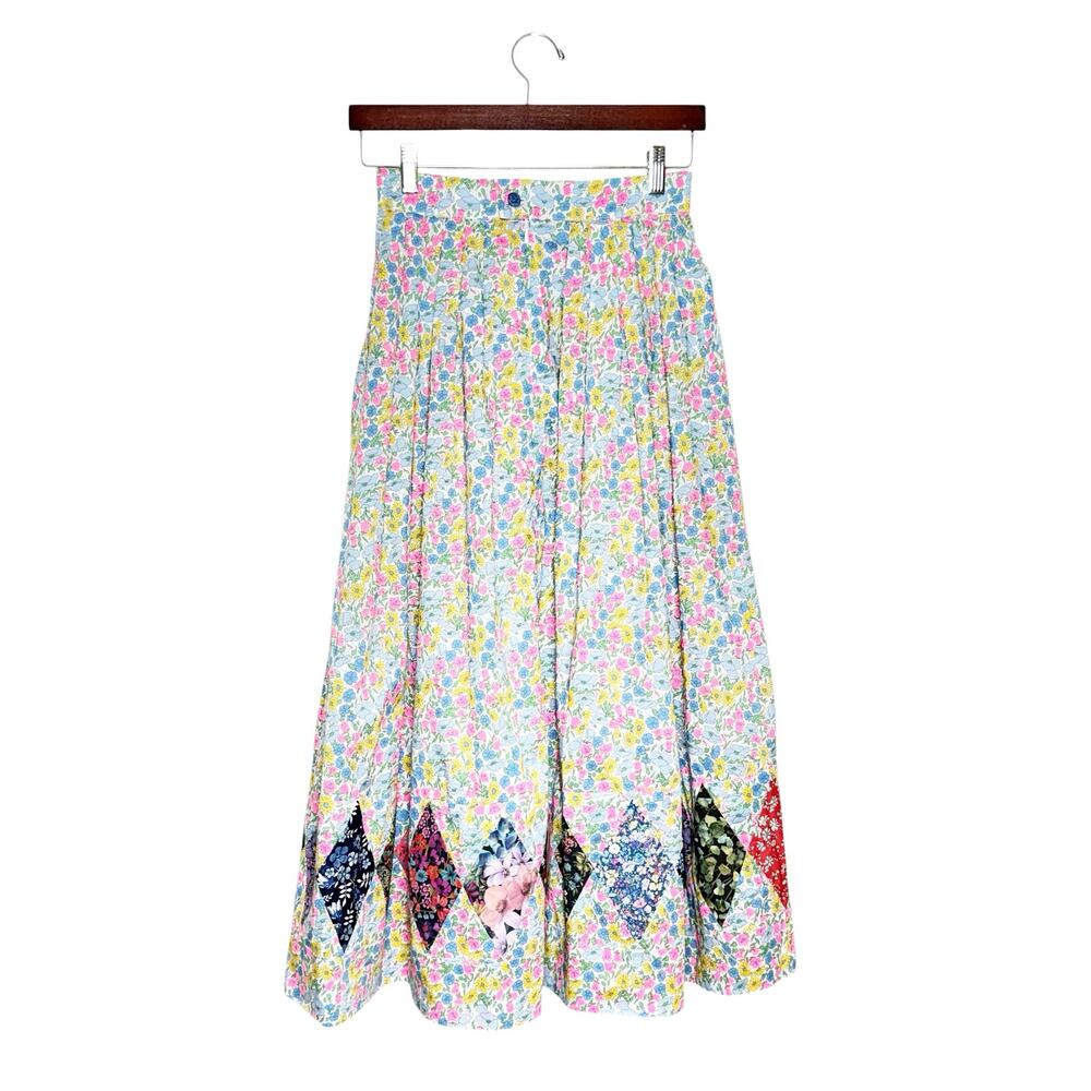 O Pioneer x Liberty Fabric Floral Patchwork Joan Skirt Size 6 UK 2 US - Picture 4 of 7